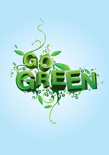 Cartel de campaña Go Green — Vector de stock