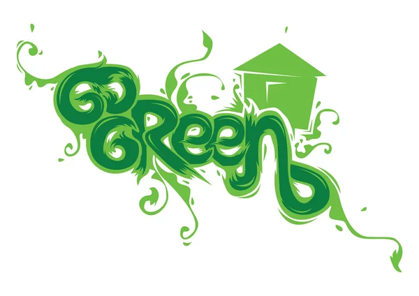Плакатная кампания Go Green — стоковый вектор