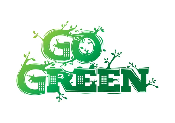 ไปแคมเปญโลโก้สีเขียว — ภาพเวกเตอร์สต็อก