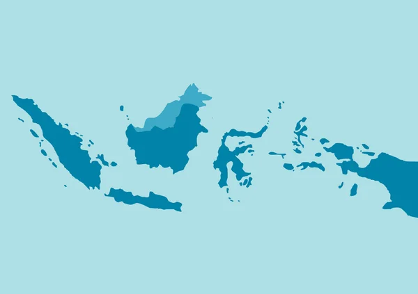 Mappa dell'indonesia vettoriale — Vettoriale Stock