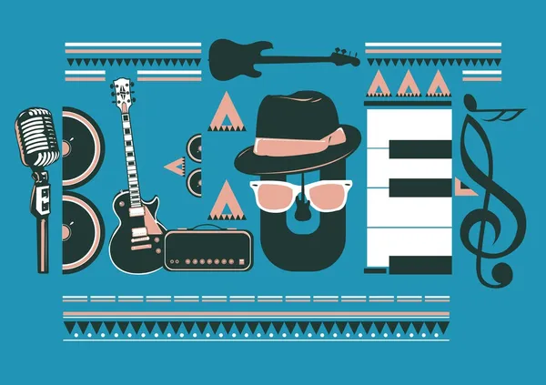 Affiche de musique blues vectoriel — Image vectorielle
