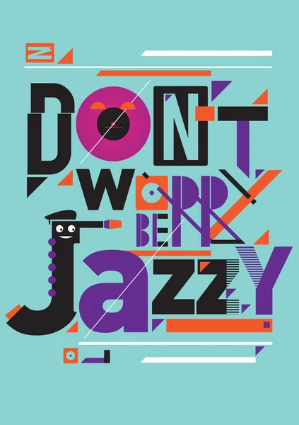 Poster jazz muziek — Stockvector