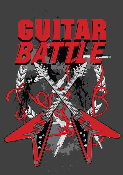 Cartel de batalla de guitarra — Vector de stock