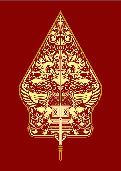 Шаблон гунган вайанг яванская индонезия — стоковый вектор