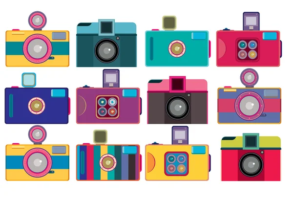 Şeftali arka plan üzerinde şirin oyuncak fotoğraf makinesi