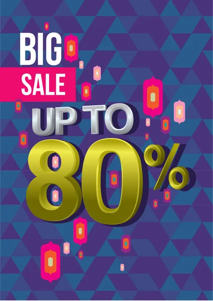 Big sale poster 80 percent — Stock Vector