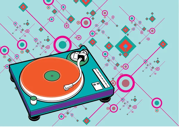 DJ tocadiscos conjunto patrón — Vector de stock