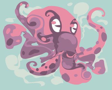 sevimli octopus canavar