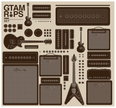 Vintage guitar set and amplifier