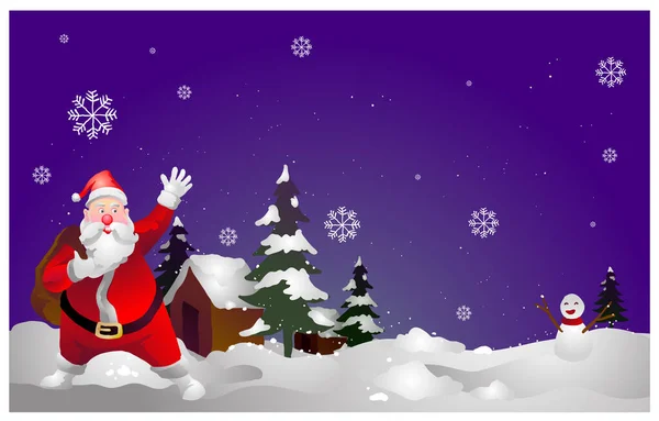 Babbo Natale Con Sacchetto Regali Vettore — Vettoriale Stock