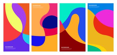 Yaz koleksiyonları için vektör renkli sıvı ve akışkan arkaplan