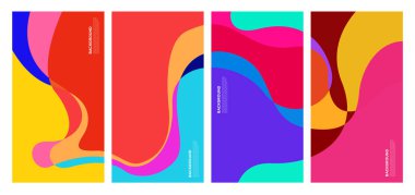 Yaz koleksiyonları için vektör renkli sıvı ve akışkan arkaplan