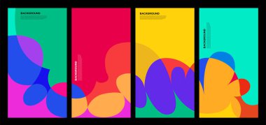 Yaz koleksiyonları için vektör renkli sıvı ve akışkan arkaplan