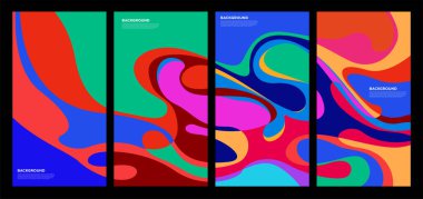 Yaz koleksiyonları için vektör renkli sıvı ve akışkan arkaplan