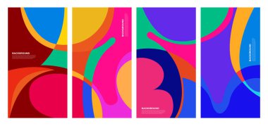 Yaz koleksiyonları için vektör renkli sıvı ve akışkan arkaplan