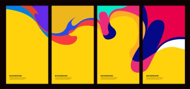 Yaz koleksiyonları için vektör renkli sıvı ve akışkan arkaplan