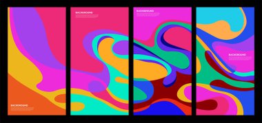 Yaz koleksiyonları için vektör renkli sıvı ve akışkan arkaplan