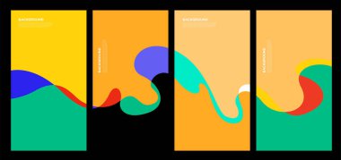 Yaz koleksiyonları için vektör renkli sıvı ve akışkan arkaplan