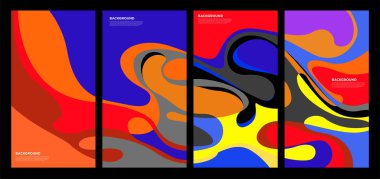 Yaz koleksiyonları için vektör renkli sıvı ve akışkan arkaplan