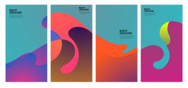 Yaz koleksiyonları için vektör renkli sıvı ve akışkan arkaplan