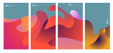 Yaz koleksiyonları için vektör renkli sıvı ve akışkan arkaplan