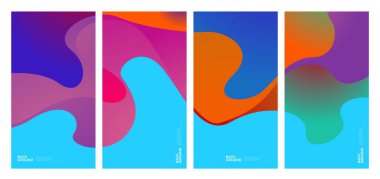 Yaz koleksiyonları için vektör renkli sıvı ve akışkan arkaplan