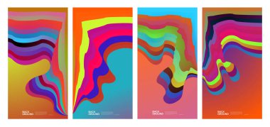 Yaz koleksiyonları için vektör renkli sıvı ve akışkan arkaplan