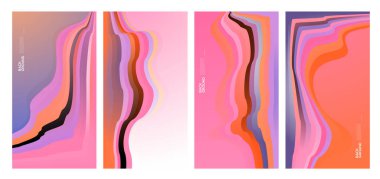 Yaz koleksiyonları için vektör renkli sıvı ve akışkan arkaplan