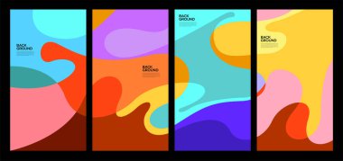 Yaz koleksiyonları için vektör renkli sıvı ve akışkan arkaplan