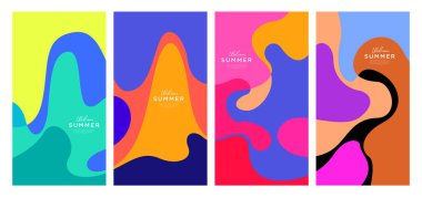 Yaz koleksiyonları için vektör renkli sıvı ve akışkan arkaplan