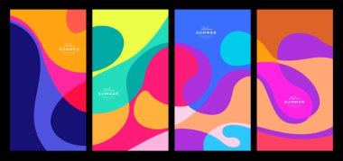 Yaz koleksiyonları için vektör renkli sıvı ve akışkan arkaplan