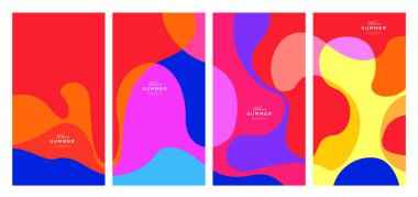 Yaz koleksiyonları için vektör renkli sıvı ve akışkan arkaplan