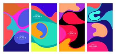 Yaz koleksiyonları için vektör renkli sıvı ve akışkan arkaplan