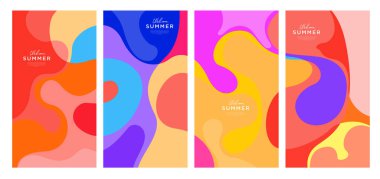 Yaz koleksiyonları için vektör renkli sıvı ve akışkan arkaplan