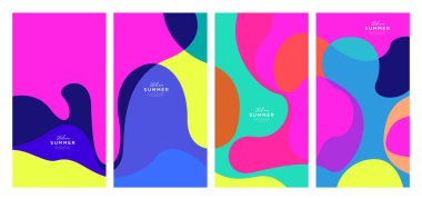 Yaz koleksiyonları için vektör renkli sıvı ve akışkan arkaplan