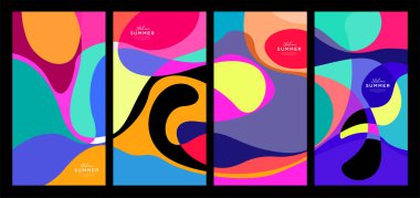 Yaz koleksiyonları için vektör renkli sıvı ve akışkan arkaplan