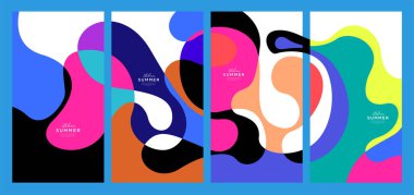 Yaz koleksiyonları için vektör renkli sıvı ve akışkan arkaplan