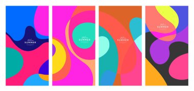 Yaz koleksiyonları için vektör renkli sıvı ve akışkan arkaplan