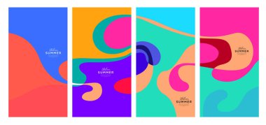 Yaz koleksiyonları için vektör renkli sıvı ve akışkan arkaplan