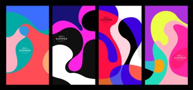 Yaz koleksiyonları için vektör renkli sıvı ve akışkan arkaplan