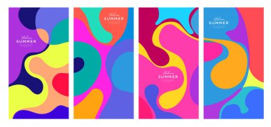 Yaz koleksiyonları için vektör renkli sıvı ve akışkan arkaplan