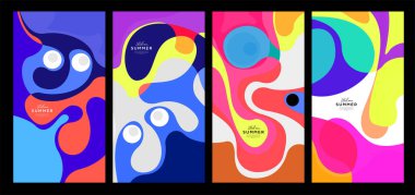 Yaz koleksiyonları için vektör renkli sıvı ve akışkan arkaplan