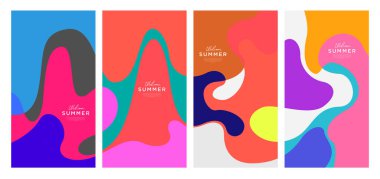 Yaz koleksiyonları için vektör renkli sıvı ve akışkan arkaplan