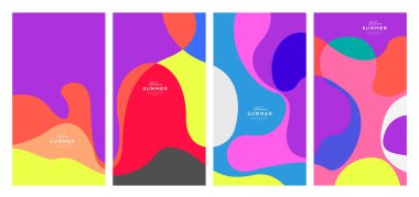 Yaz koleksiyonları için vektör renkli sıvı ve akışkan arkaplan