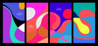 Yaz koleksiyonları için vektör renkli sıvı ve akışkan arkaplan