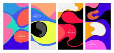 Yaz koleksiyonları için vektör renkli sıvı ve akışkan arkaplan