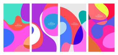 Yaz koleksiyonları için vektör renkli sıvı ve akışkan arkaplan