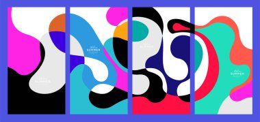 Yaz koleksiyonları için vektör renkli sıvı ve akışkan arkaplan