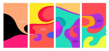 Yaz koleksiyonları için vektör renkli sıvı ve akışkan arkaplan