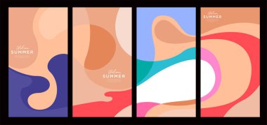 Yaz koleksiyonları için vektör renkli sıvı ve akışkan arkaplan